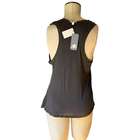 NWT Splendid Dark Gray Ruched Racerback Classic Swing Tank Top Size Small - Picture 2 of 6